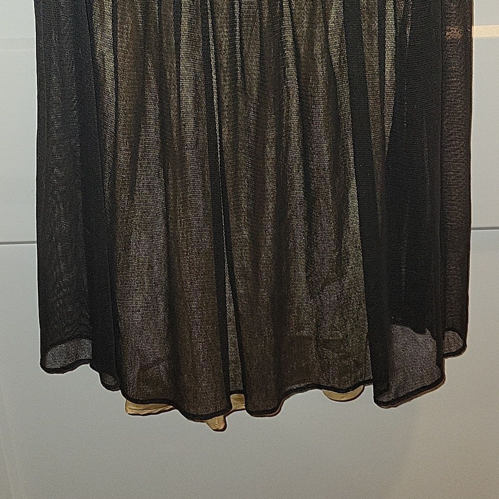Vtg Max Studio Special Edition Whimsigoth Black Mesh Overlay Nude Dress Sz M - Picture 9 of 10